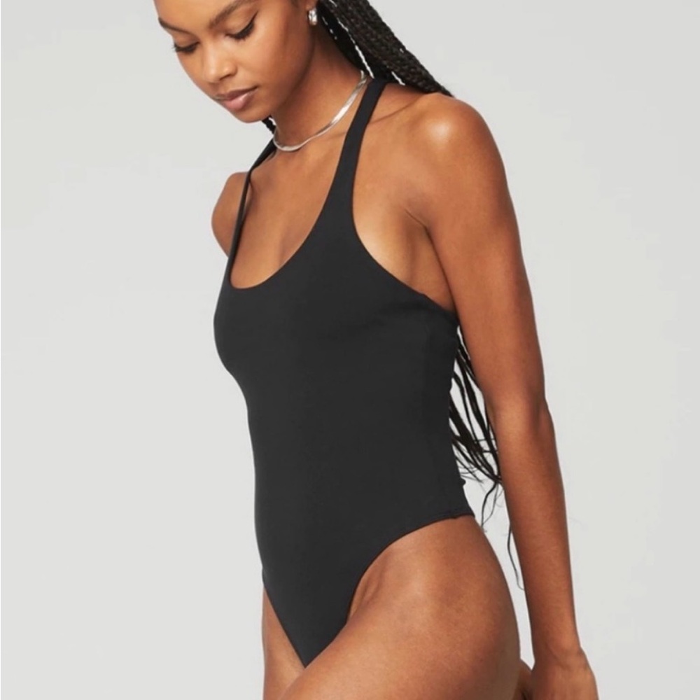 NWT Alo Yoga Sleek Black Bodysuit